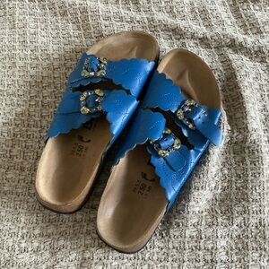 Betula Birkenstock blue buckle embellished Sandals
